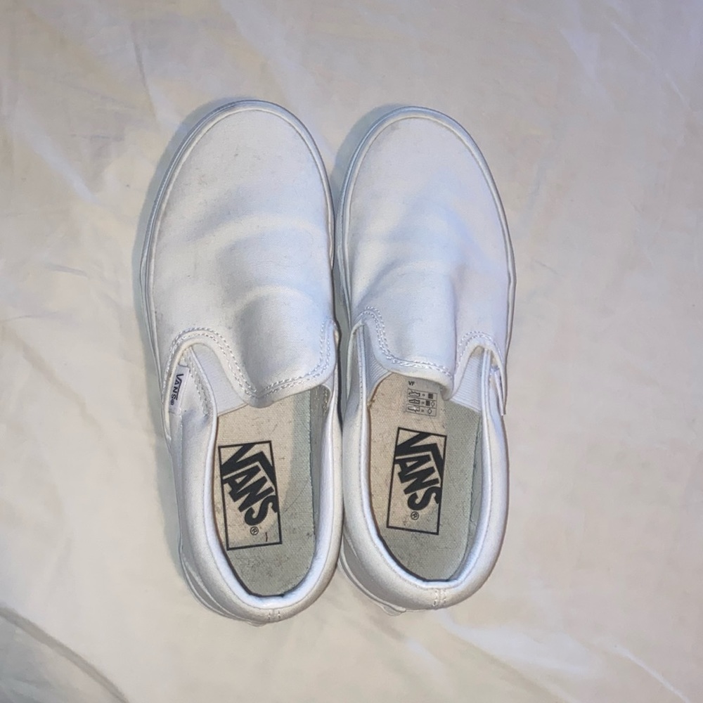 Vans White Slip-Ons
